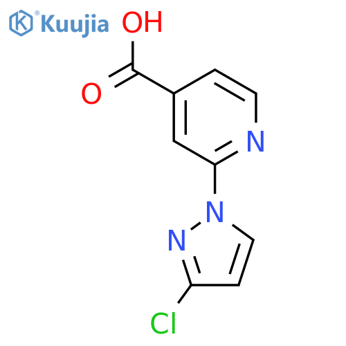 2-(3-chloro-1H-pyrazol-1-yl)pyridine-4-carboxylic acid structure