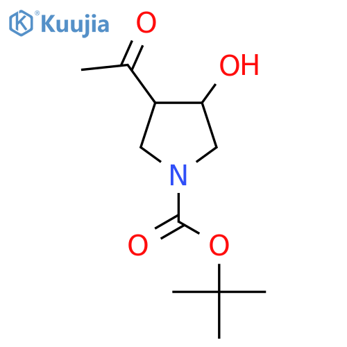 tert-butyl 3-acetyl-4-hydroxypyrrolidine-1-carboxylate structure