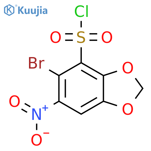 5-bromo-6-nitro-1,3-dioxaindane-4-sulfonyl chloride structure