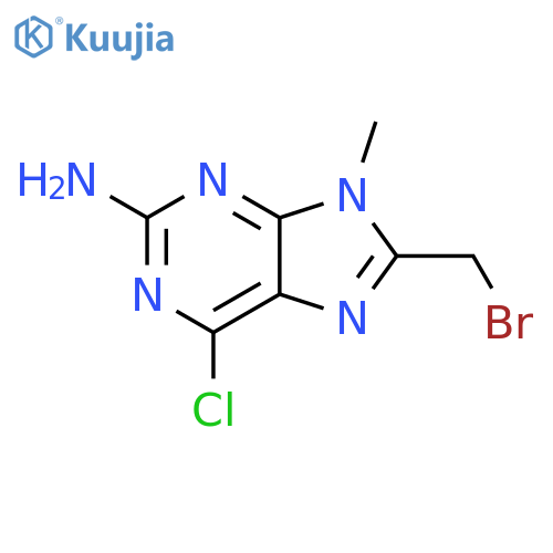 8-(bromomethyl)-6-chloro-9-methyl-9H-purin-2-amine structure