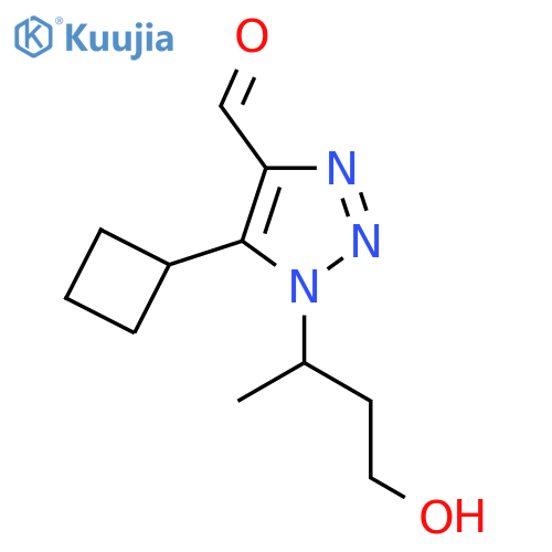 5-cyclobutyl-1-(4-hydroxybutan-2-yl)-1H-1,2,3-triazole-4-carbaldehyde structure