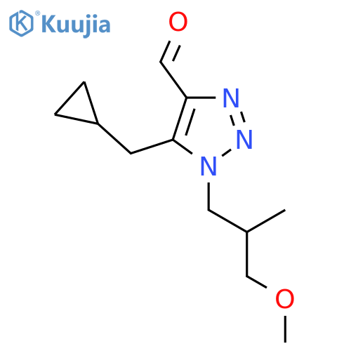 5-(cyclopropylmethyl)-1-(3-methoxy-2-methylpropyl)-1H-1,2,3-triazole-4-carbaldehyde structure