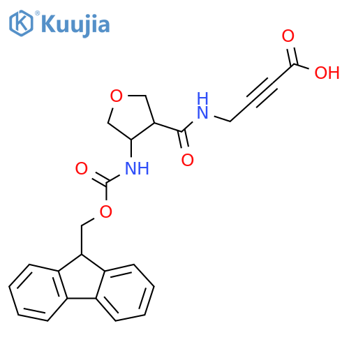 4-{4-({(9H-fluoren-9-yl)methoxycarbonyl}amino)oxolan-3-ylformamido}but-2-ynoic acid structure