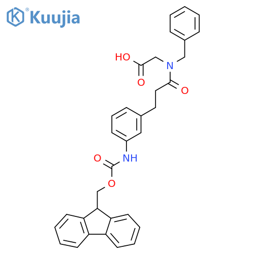 2-{N-benzyl-3-3-({(9H-fluoren-9-yl)methoxycarbonyl}amino)phenylpropanamido}acetic acid structure