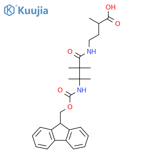 4-3-({(9H-fluoren-9-yl)methoxycarbonyl}amino)-2,2,3-trimethylbutanamido-2-methylbutanoic acid structure