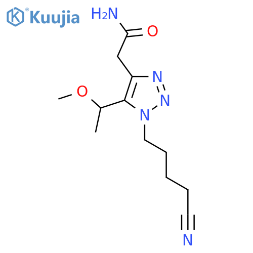 2-1-(4-cyanobutyl)-5-(1-methoxyethyl)-1H-1,2,3-triazol-4-ylacetamide structure