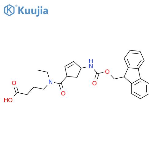 4-{N-ethyl-1-4-({(9H-fluoren-9-yl)methoxycarbonyl}amino)cyclopent-2-en-1-ylformamido}butanoic acid structure