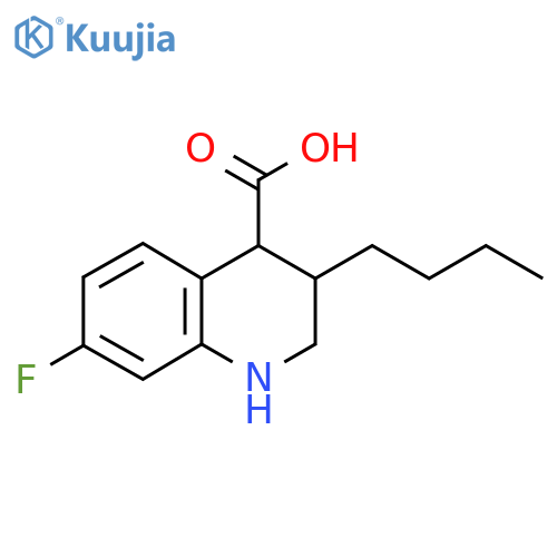 3-butyl-7-fluoro-1,2,3,4-tetrahydroquinoline-4-carboxylic acid structure