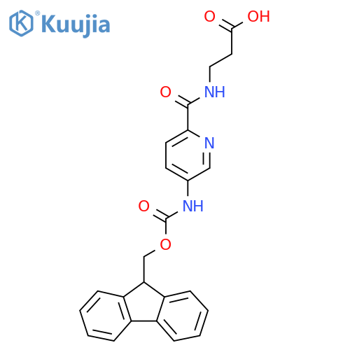3-{5-({(9H-fluoren-9-yl)methoxycarbonyl}amino)pyridin-2-ylformamido}propanoic acid structure