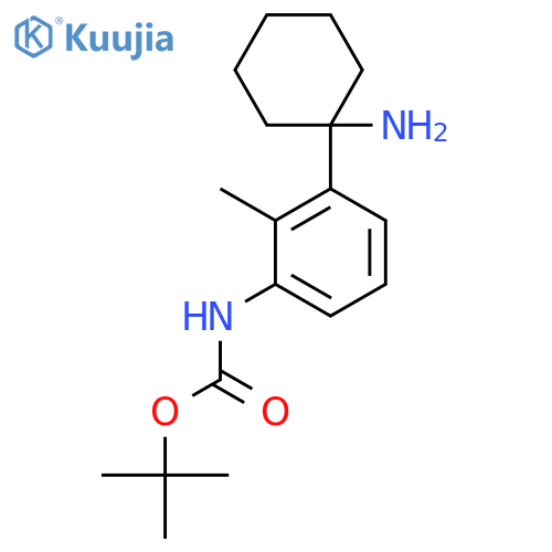 tert-butyl N-3-(1-aminocyclohexyl)-2-methylphenylcarbamate structure