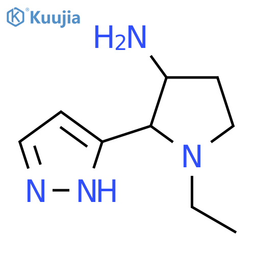 1-ethyl-2-(1H-pyrazol-3-yl)pyrrolidin-3-amine structure