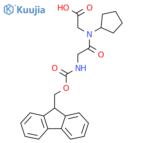 2-N-cyclopentyl-2-({(9H-fluoren-9-yl)methoxycarbonyl}amino)acetamidoacetic acid structure