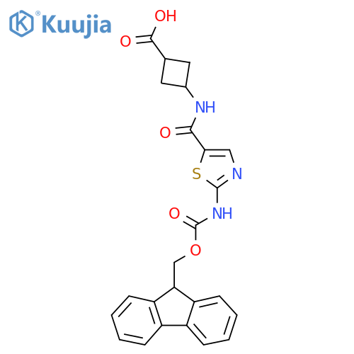 3-2-({(9H-fluoren-9-yl)methoxycarbonyl}amino)-1,3-thiazole-5-amidocyclobutane-1-carboxylic acid structure