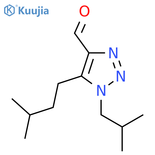 5-(3-methylbutyl)-1-(2-methylpropyl)-1H-1,2,3-triazole-4-carbaldehyde structure