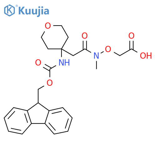 2-({2-4-({(9H-fluoren-9-yl)methoxycarbonyl}amino)oxan-4-yl-N-methylacetamido}oxy)acetic acid structure