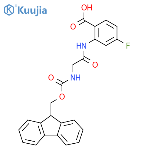 2-2-({(9H-fluoren-9-yl)methoxycarbonyl}amino)acetamido-4-fluorobenzoic acid structure