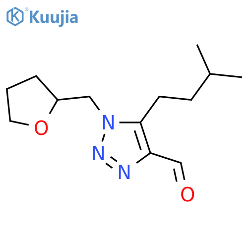 5-(3-methylbutyl)-1-(oxolan-2-ylmethyl)-1H-1,2,3-triazole-4-carbaldehyde structure