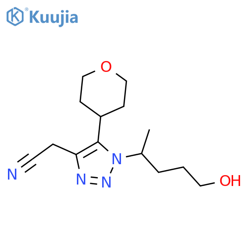 2-1-(5-hydroxypentan-2-yl)-5-(oxan-4-yl)-1H-1,2,3-triazol-4-ylacetonitrile structure