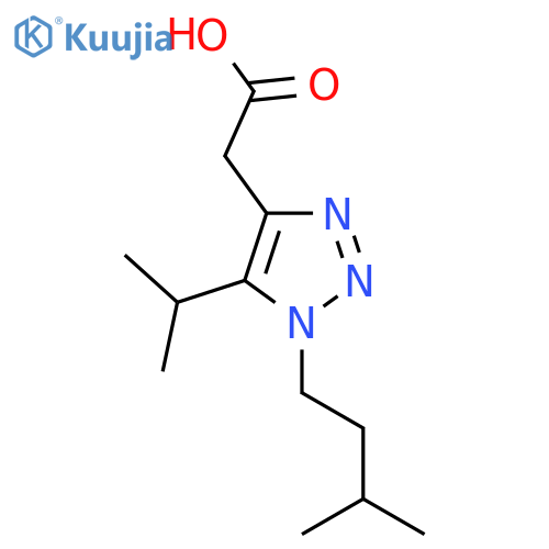 2-1-(3-methylbutyl)-5-(propan-2-yl)-1H-1,2,3-triazol-4-ylacetic acid structure