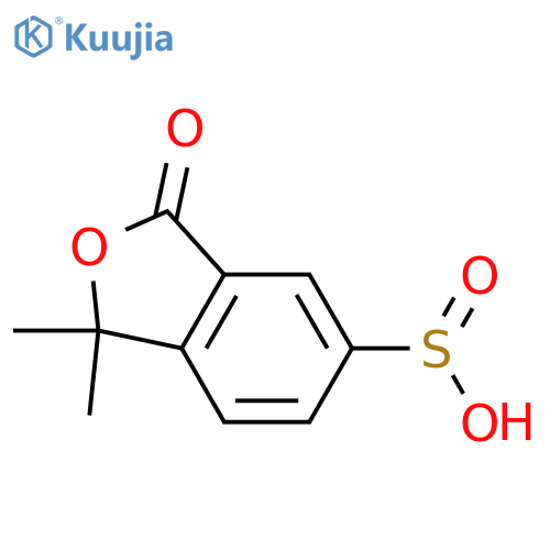 1,1-dimethyl-3-oxo-1,3-dihydro-2-benzofuran-5-sulfinic acid structure