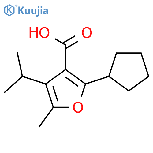 2-cyclopentyl-5-methyl-4-(propan-2-yl)furan-3-carboxylic acid structure