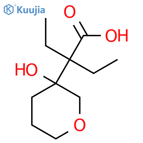 2-ethyl-2-(3-hydroxyoxan-3-yl)butanoic acid structure