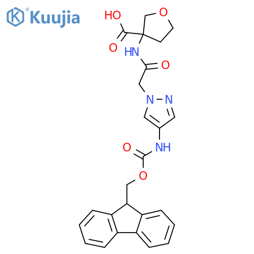 3-{2-4-({(9H-fluoren-9-yl)methoxycarbonyl}amino)-1H-pyrazol-1-ylacetamido}oxolane-3-carboxylic acid structure