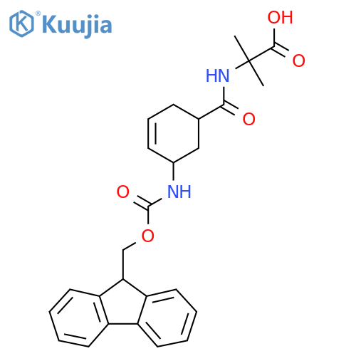 2-{5-({(9H-fluoren-9-yl)methoxycarbonyl}amino)cyclohex-3-en-1-ylformamido}-2-methylpropanoic acid structure