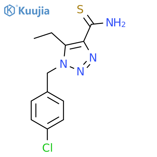 1-(4-chlorophenyl)methyl-5-ethyl-1H-1,2,3-triazole-4-carbothioamide structure