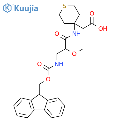 2-{4-3-({(9H-fluoren-9-yl)methoxycarbonyl}amino)-2-methoxypropanamidothian-4-yl}acetic acid structure