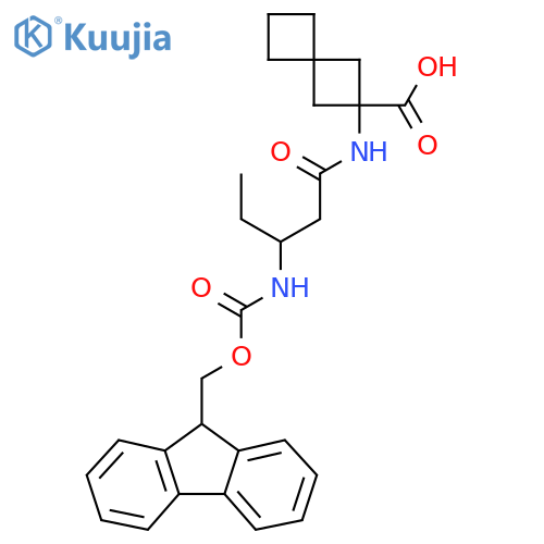 2-3-({(9H-fluoren-9-yl)methoxycarbonyl}amino)pentanamidospiro3.3heptane-2-carboxylic acid structure