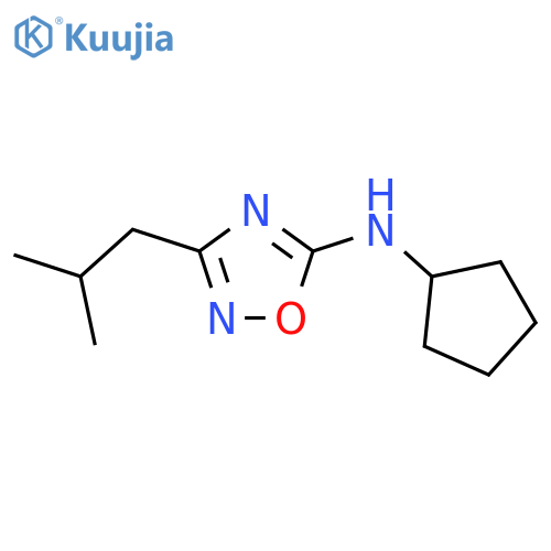 N-cyclopentyl-3-(2-methylpropyl)-1,2,4-oxadiazol-5-amine structure