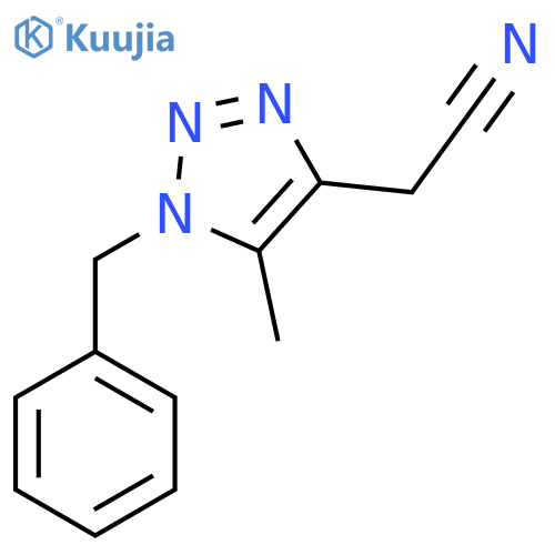 2-(1-benzyl-5-methyl-1H-1,2,3-triazol-4-yl)acetonitrile structure