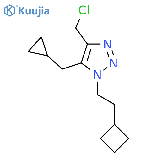 4-(chloromethyl)-1-(2-cyclobutylethyl)-5-(cyclopropylmethyl)-1H-1,2,3-triazole structure
