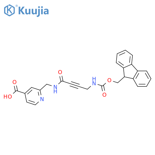 2-{4-({(9H-fluoren-9-yl)methoxycarbonyl}amino)but-2-ynamidomethyl}pyridine-4-carboxylic acid structure