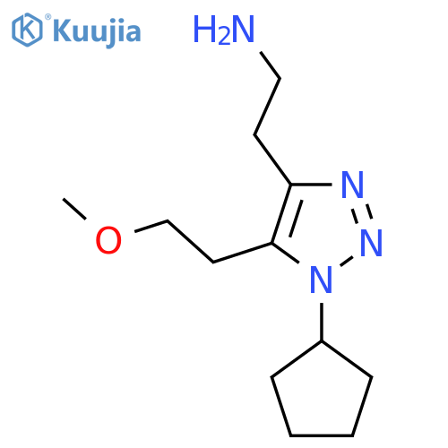 2-1-cyclopentyl-5-(2-methoxyethyl)-1H-1,2,3-triazol-4-ylethan-1-amine structure