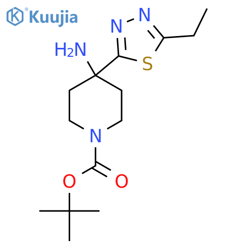 tert-butyl 4-amino-4-(5-ethyl-1,3,4-thiadiazol-2-yl)piperidine-1-carboxylate structure