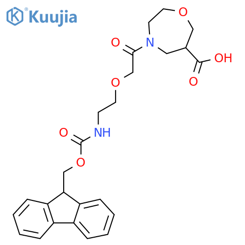 4-{2-2-({(9H-fluoren-9-yl)methoxycarbonyl}amino)ethoxyacetyl}-1,4-oxazepane-6-carboxylic acid structure