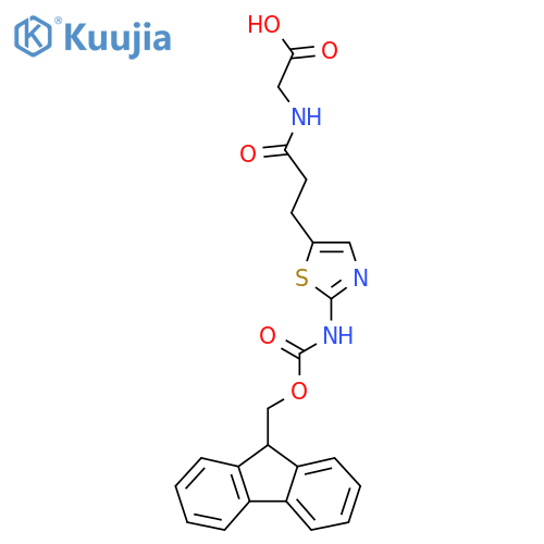 2-{3-2-({(9H-fluoren-9-yl)methoxycarbonyl}amino)-1,3-thiazol-5-ylpropanamido}acetic acid structure