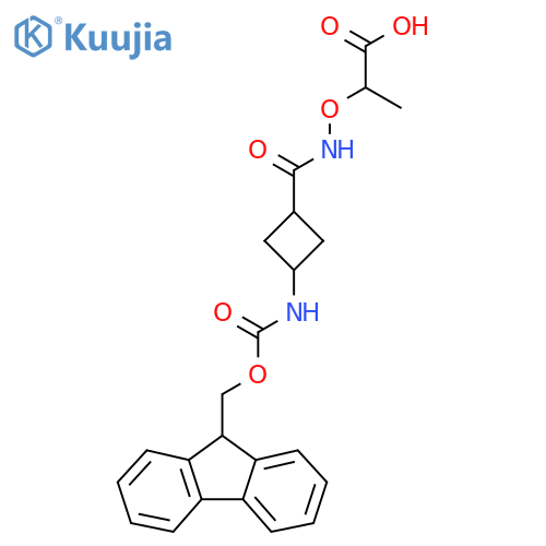 2-({3-({(9H-fluoren-9-yl)methoxycarbonyl}amino)cyclobutylformamido}oxy)propanoic acid structure