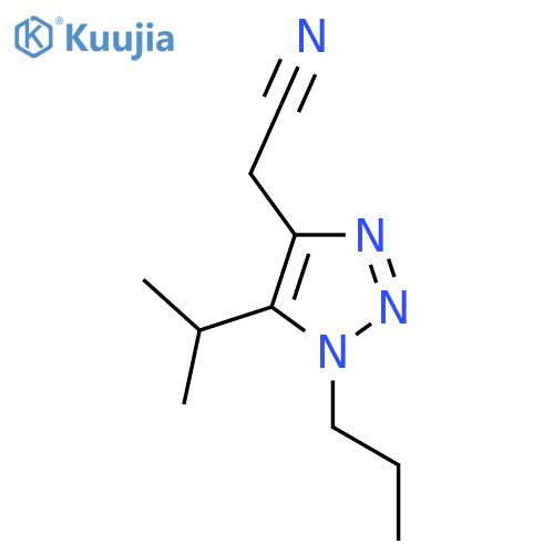 2-5-(propan-2-yl)-1-propyl-1H-1,2,3-triazol-4-ylacetonitrile structure