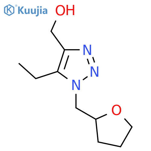 5-ethyl-1-(oxolan-2-ylmethyl)-1H-1,2,3-triazol-4-ylmethanol structure