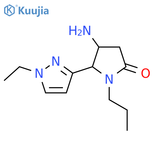 4-amino-5-(1-ethyl-1H-pyrazol-3-yl)-1-propylpyrrolidin-2-one structure