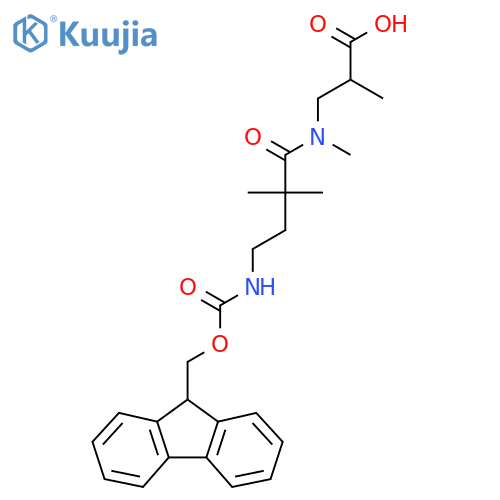 3-4-({(9H-fluoren-9-yl)methoxycarbonyl}amino)-N,2,2-trimethylbutanamido-2-methylpropanoic acid structure
