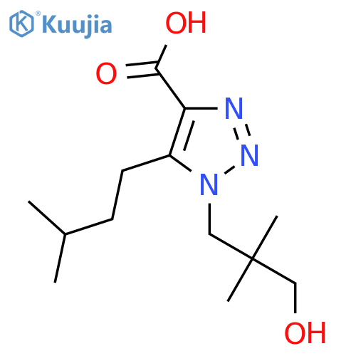 1-(3-hydroxy-2,2-dimethylpropyl)-5-(3-methylbutyl)-1H-1,2,3-triazole-4-carboxylic acid structure