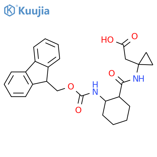 2-{1-2-({(9H-fluoren-9-yl)methoxycarbonyl}amino)cyclohexaneamidocyclopropyl}acetic acid structure