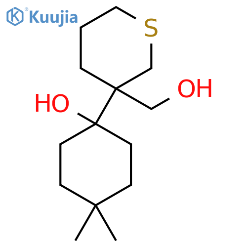 1-3-(hydroxymethyl)thian-3-yl-4,4-dimethylcyclohexan-1-ol structure