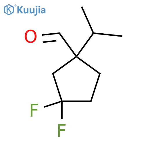 3,3-difluoro-1-(propan-2-yl)cyclopentane-1-carbaldehyde structure