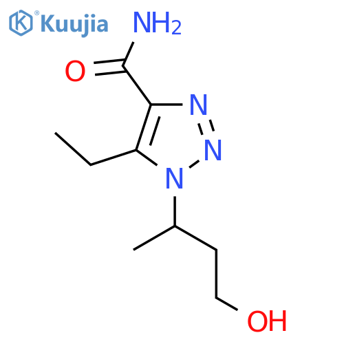 5-ethyl-1-(4-hydroxybutan-2-yl)-1H-1,2,3-triazole-4-carboxamide structure