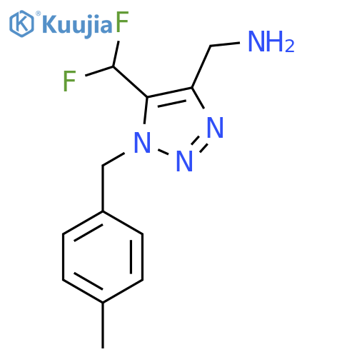 5-(difluoromethyl)-1-(4-methylphenyl)methyl-1H-1,2,3-triazol-4-ylmethanamine structure